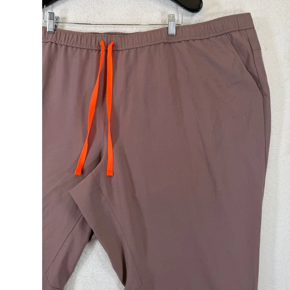 FIGS‎ Tansen Jogger Scrub Pants 6XL Short Mauve Brown Orange Drawstring-NWT